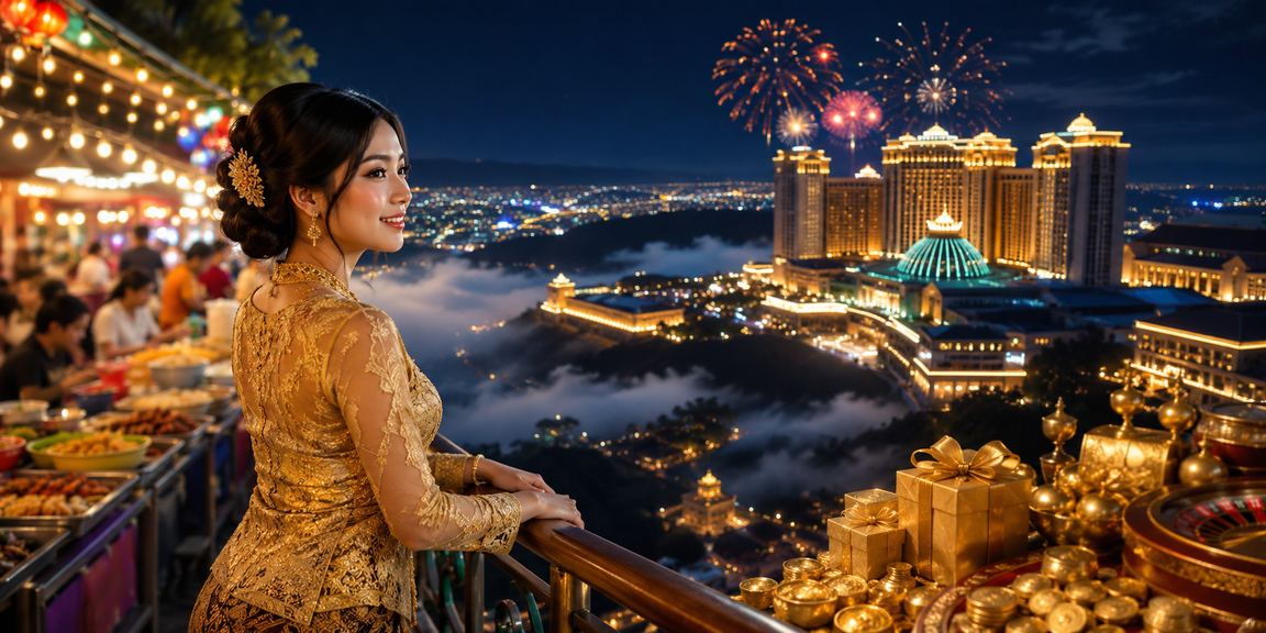 Betting atmosphere at Genting Highlands with traditional Malaysian kebaya attire